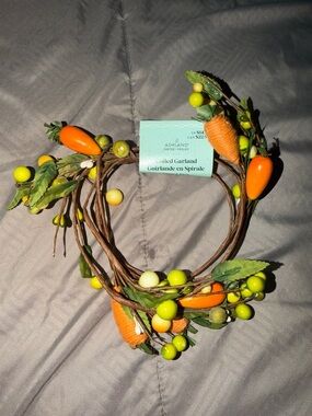 Ashland Easter Decor Carrots Berries Coiled Garland 5 Feet Orange Green